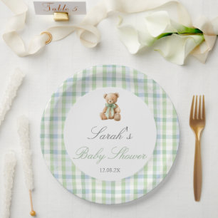 Assiettes En Carton Ourson Préparé Fête de Naissance Garçon