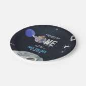 Assiettes En Carton Outer Space Astronaut 1st Birthday (Angle)