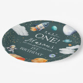 Assiettes En Carton Outer Space Rocket 1st Birthday (Angle)