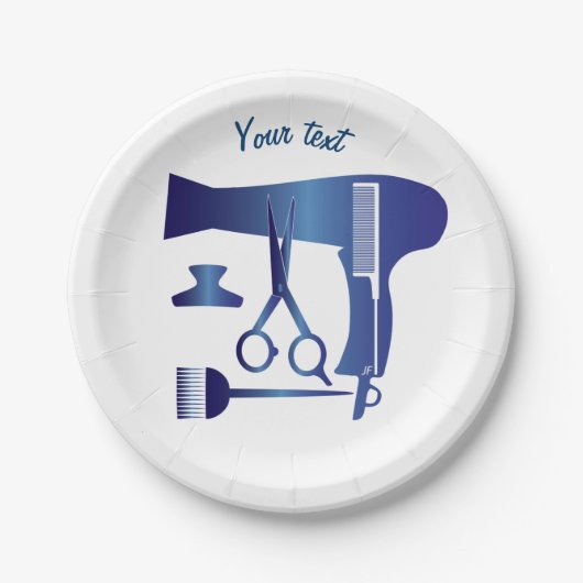 Assiettes En Carton Outils de coiffures (Devant)