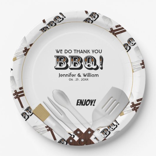 Assiettes En Carton Outils de Gril Je Fais BBQ (Devant)