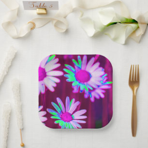 Assiettes En Carton Oxeye Daisy Meadow Pop Art Style