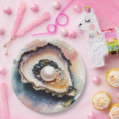 Assiettes En Carton Oyster Pearl Shellfish Art (Fête)