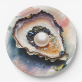 Assiettes En Carton Oyster Pearl Shellfish Art (Devant)