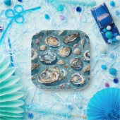 Assiettes En Carton Oysters Clams Motif (Fête)