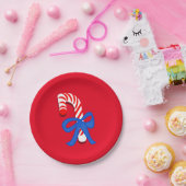 Assiettes En Carton Pack rouge sucre de canne de plaques papier de 7 p (Fête)