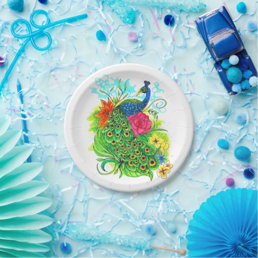 Assiettes En Carton Pacock (Fête)