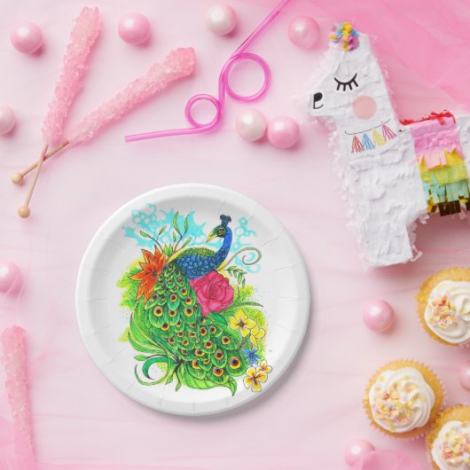 Assiettes En Carton Pacock (Fête)