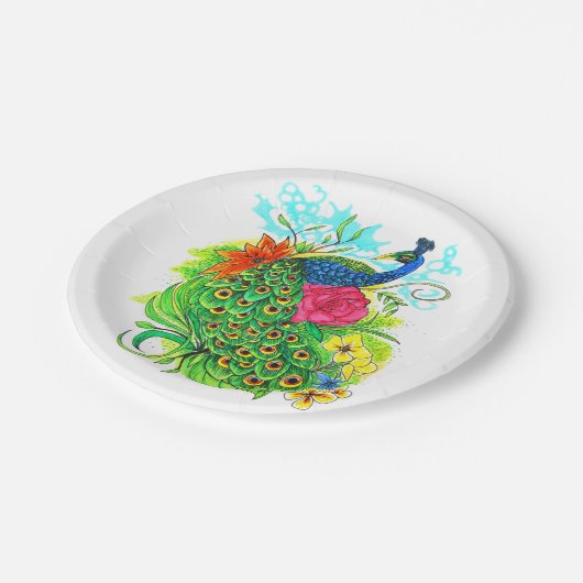 Assiettes En Carton Pacock (Angle)