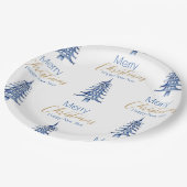 Assiettes En Carton Pagode Bleue Arbre de Noël Plaque de papier Motif (Angle)