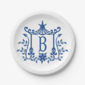 Assiettes En Carton Pagode Chic Monogramme B Plaque papier (Devant)