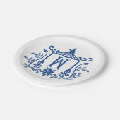 Assiettes En Carton Pagode Chic Monogramme W Plaque en papier (Angle)