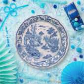 Assiettes En Carton Pagode de la Chinoiserie Bleue et Blanche (Fête)