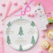 Assiettes En Carton Pagode verte Arbre de Noël Plaque de papier Motif (Fête)