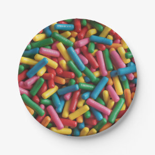 Assiettes En Carton Paillettes arc-en-ciel