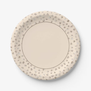 Assiettes En Carton Paillettes de pêche scintillantes Élégant Fête Gla