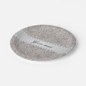 Assiettes En Carton Paillettes et diamants argentés de Faux (Angle)