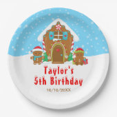 Assiettes En Carton Pain d'épices Décoration fête d'anniversaire Bleu (Devant)