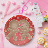 Assiettes En Carton Pain d'épices Fille Garçon Pepperment Noël de Noël (Fête)