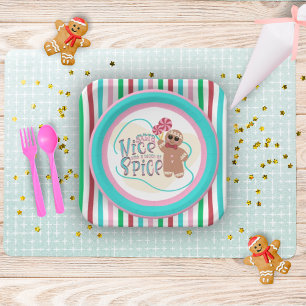 Assiettes En Carton Pain d'épices homme Plaques de fête de Noël