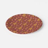 Assiettes En Carton Pain d'épices Hommes et biscuits Motif de Bourgogn (Angle)