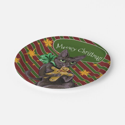 Assiettes En Carton Pain d'épices Noël Cookie Kitty (Angle)