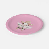 Assiettes En Carton Pain d'épices rose Fille Ballerina Ballet Annivers (Angle)