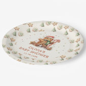 Assiettes En Carton Pain d'épices vert Baby shower Père Noël de Noël (Angle)