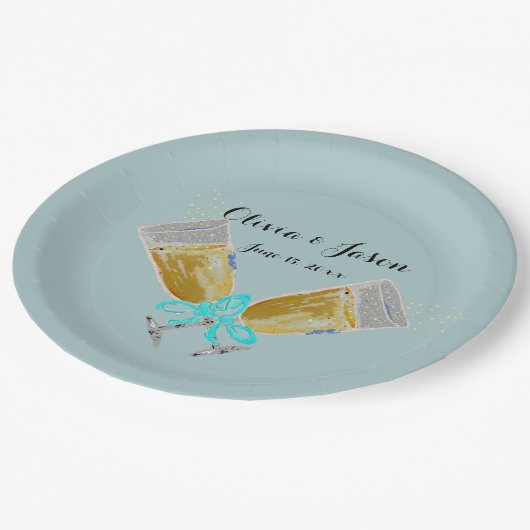 Assiettes En Carton Pain grillé l'épousant fait sur commande Teal de (Angle)