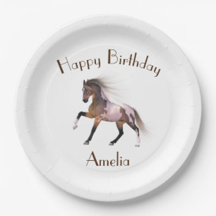 Assiettes En Carton Paint Horse Joyeux Anniversaire Plaques de papier 