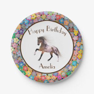 Assiettes En Carton Paint Horse Joyeux Anniversaire Plaques de papier 
