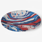 Assiettes En Carton Paint Rouge Blanc Et Bleu Pour Swirl (Angle)
