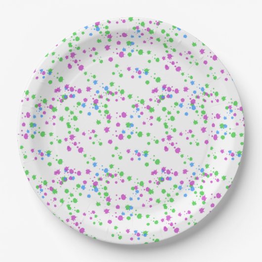 Assiettes En Carton Paint Splatter (Devant)