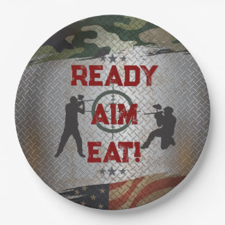 Assiettes En Carton Paintball Anniversaire Partie Camo militaire USA
