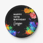 Assiettes En Carton Paintballing Photo Anniversaire (Devant)