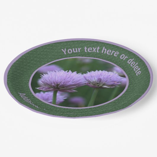 Assiettes En Carton Paire de fleurs Allium violet Parti personnalisé (Angle)