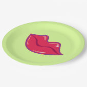 Assiettes En Carton Paire de lèvres rouges cerises (Angle)