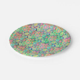 Assiettes En Carton paisley de printemps