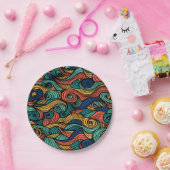 Assiettes En Carton Paisley haché (Fête)