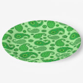 Assiettes En Carton Paisley Motif, Lime et Emerald Green (Angle)