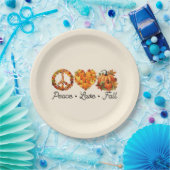 Assiettes En Carton Paix, Amour, Automne - Vibes d'automne douillettes (Fête)