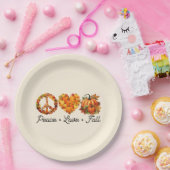 Assiettes En Carton Paix, Amour, Automne - Vibes d'automne douillettes (Fête)