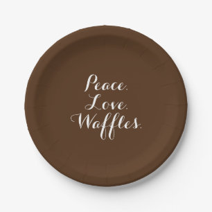 Assiettes En Carton Paix. Amour. Gaufres