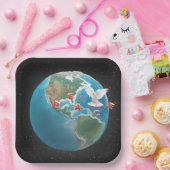 Assiettes En Carton Paix de Noël avec la colombe blanche (Fête)