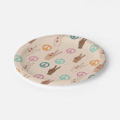 Assiettes En Carton Paix et Amour Multicultural Motif de la main (Angle)