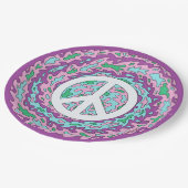 Assiettes En Carton Paix psychédélique (Angle)