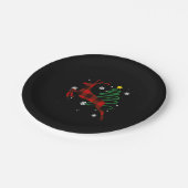 Assiettes En Carton Pajama de Noël des cerfs de Buffalo de rennes roug (Angle)