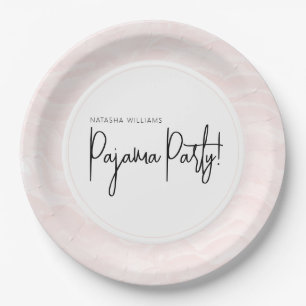 Assiettes En Carton Pajama Party Abstrait rose doux Motif chic