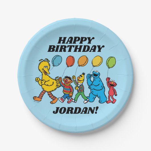 Assiettes En Carton Pal de rue Sésame | Ballons de parti (Devant)