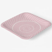 Assiettes En Carton Pale crème rose spirale escargot séquence fibonacc (Angulaire)